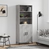VidaXL Dulap &icirc;nalt, gri sonoma, 69,5x34x180 cm, lemn compozit