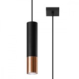 Lampă Suspendată Loopez Negru/Cupru Oțel 1 Bec Tub Modern De Interior