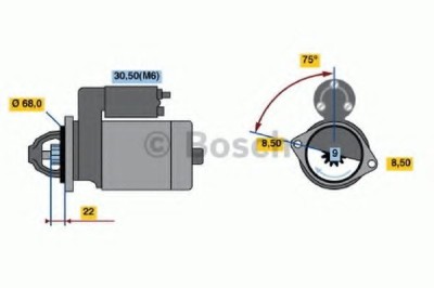 Starter OPEL CORSA C (F08, F68) (2000 - 2009) BOSCH 0 986 020 870 foto