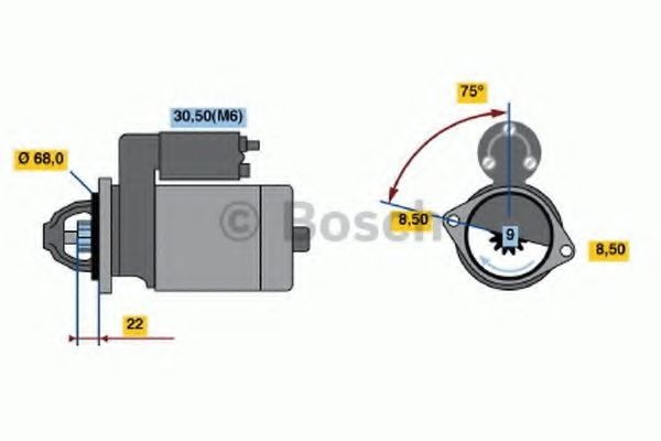 Starter FIAT STILO Multi Wagon (192) (2003 - 2008) BOSCH 0 986 020 870