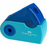 Ascutitoare Simpla cu Container Faber-Castell Sleeve-Mini Trend 2019, Albastru, Ascutitori Simple, Ascutitori Faber-Castell, Ascutitori pentru Scoala,