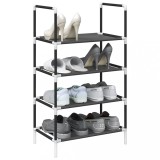 VidaXL Suport pantofi 4 niveluri negru 44x28x77 cm țesătură nețesă
