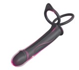 Stimulator Anal pentru Dubla Penetrare, 10 Moduri Vibratii, Silicon, USB Magentic, Negru, 13.2 cm, Guilty Toys