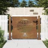 Gossi poarta pentru gradina, 105x105 cm, otel corten, model copac