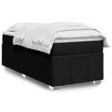 VidaXL Pat box spring cu saltea, negru, 80x200 cm, textil