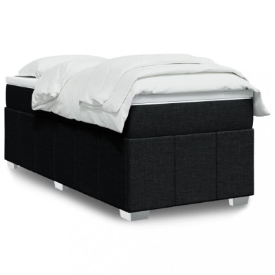 vidaXL Pat box spring cu saltea, negru, 80x200 cm, textil 3285430 foto
