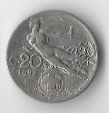 Moneda 20 centesimi 1922 - Italia, Europa, Cupru-Nichel