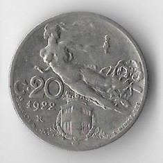Moneda 20 centesimi 1922 - Italia