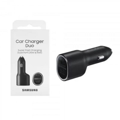 Incarcator Auto USB, Type-C, Fast Charging 40W Samsung Duo (EP-L4020NBEGEU) Negru foto