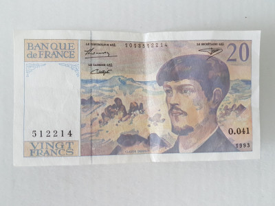 Franta 20 Francs 1993 Noua foto