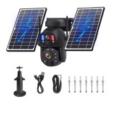 Camera Supraveghere Solara 4G Duala 6MP cu Zoom 50x, Detectie Umana AI, Vedere Nocturna 150m, Panou Solar 20000mAh, IP66, Audio Bidirectional, Fara Wi