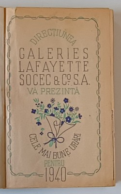 ALMANAH GALERIES LAFAYETTE SOCEC ET COMP . S.A . PE ANUL 1940 , COTOR REFACUT foto