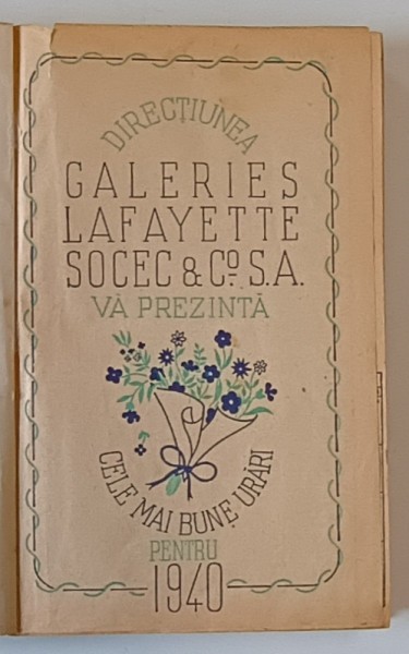ALMANAH GALERIES LAFAYETTE SOCEC ET COMP . S.A . PE ANUL 1940 , COTOR REFACUT