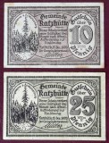 Germania lot 2 notgeld 10 + 25 pfennig 1920 KATZHUTTE **