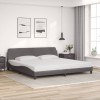 VidaXL Cadru de pat cu tăblie, gri, 200x200 cm, piele ecologică 373261