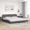 vidaXL Cadru de pat cu tăblie, gri, 200x200 cm, piele ecologică 373261