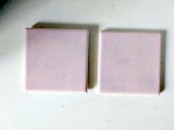 Lot 2 buc. faianta Versace, roz-pal, 10x10cm, Made in Italy (suport pahare)