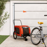 VidaXL Remorcă bicicletă animale companie portocaliu/negru oxford/fier
