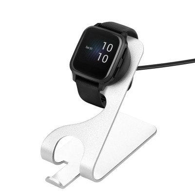 Docking stand pentru Garmin Venu/Venu Sq/Venu 2S, Kwmobile, Negru/Argintiu, Metal, 58729.01 foto