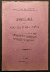 1925 DISPOZITIUNILE de PROCEDURA PENALA ROMANA Juridic Drept Penal Romania