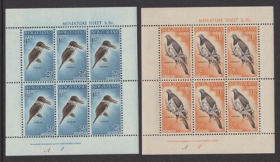NOUA ZEELANDA -1960 ,1961 ,1964 ,1966 FAUNA , PASARI 8 BLOCURI DE 6 NESTAMPILATE foto