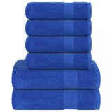 VidaXL Set prosoape 6 buc Albastru 360 g/m&sup2; 100% bumbac