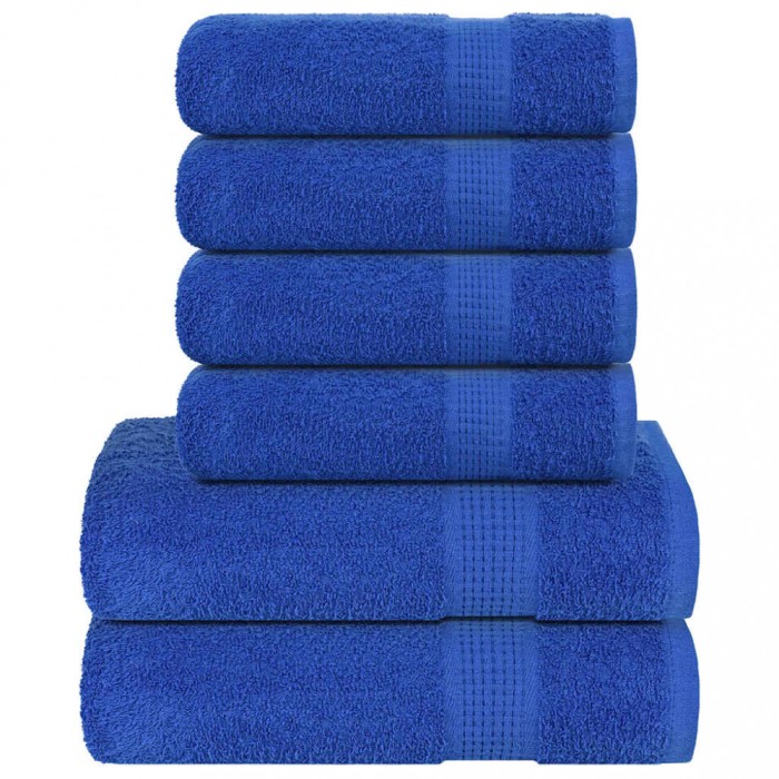 Set prosoape 6 buc Albastru 360 g/m&sup2; 100% bumbac