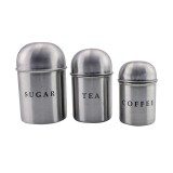 Set cutii metalice cu capac, Inox, 3 buc