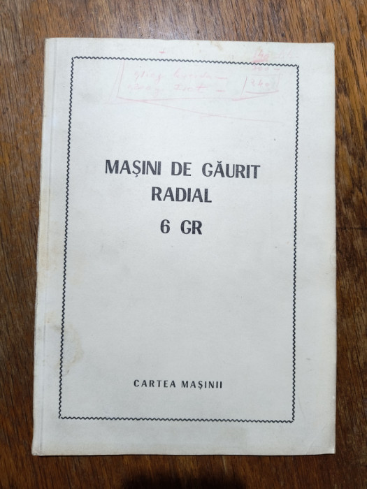 Cartea masinii de gaurit radial 6 GR / R8P2F