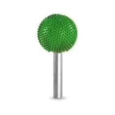 Tvrdokovov&aacute; Ihličkova ra&scaron;plička tvar GULIČKA -pr. 25,4 mm stopka 6 mm, Granulatie Saburr ASPRA - VERDE
