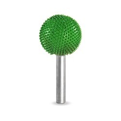 Tvrdokovov&amp;aacute; Ihličkova ra&amp;scaron;plička tvar GULIČKA -pr. 25,4 mm stopka 6 mm, Granulatie Saburr ASPRA - VERDE foto