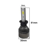 Set 2 Becuri LED Auto H1, 50W, 6000K, R6, 48 LED, Alb Rece, Durata 30000h, Racire Ventilator, IP65, Plug &amp; Play