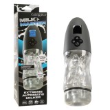Masturbator Automat CalExotics Transparent, Vibratie 10x, Suctiune 10x, USB-C, Detasabil, Extreme Milker
