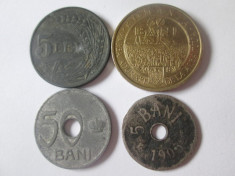 Lot 4 monede romanesti,vedeti imaginile foto