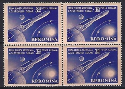 Romania 1959 - Lp 470 - Prima planeta artificiala a sistemului solar - bloc de 4 - MNH *** foto