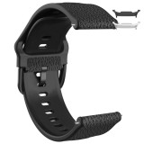 Curea hibrid piele-silicon compatibila cu Samsung Galaxy Watch8 44mm, Iron Black