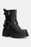 Buffalo botine Bravr Biker Lo femei, culoarea negru, cu platforma, izolare usoara, 1220067-BLK