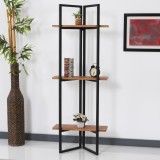 Raft de sine statator Bjerringbro 150x55x24cm negru/efect nuc [en.casa] HausGarden Leisure