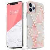 Husa TPU Tech-Protect Marble pentru Apple iPhone 12 / Apple iPhone 12 Pro, Roz