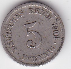 Germania 5 PFENNIG 1900