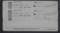 2 BUC. BILETE DE AVION OTOPENI - PARIS - NUME DIFERITE CU TICHETE DE BAGAJE