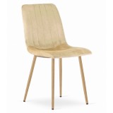 Scaun bucatarie/living, Artool, Lava, catifea, metal, bej, 45x55x86 cm, Leobert