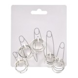 Set 15 Inele Dama cu Model Strass, Argintii - Marime: M L, Oem