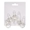 Set 15 Inele Dama cu Model Strass, Argintii - Marime: M L