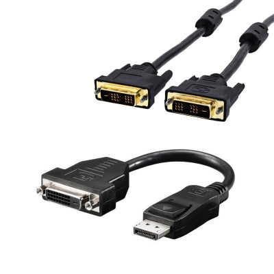 Pachet Cablu DVI-D + Adaptor DisplayPort la DVI-D foto