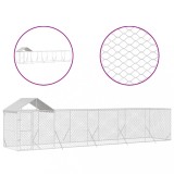 Cumpara ieftin Padoc exterior cu acoperis argintiu 10x2x2,5 m otel galvanizat