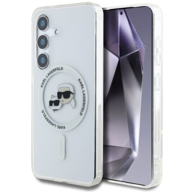 Husa pentru Samsung Galaxy S25 - Karl Lagerfeld IML MagSafe (KLHMS25SHLSKCH) - Metal Karl&amp;amp;Choupette Head foto