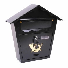 Cutie postala exterior, Standers, otel inoxidabil, cu cilindru, negru