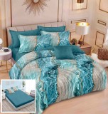 Cumpara ieftin Lenjerie Pat Ariana Sx035, Bumbac, 6 Piese, Cu Elastic, Albastru, Imprimeu