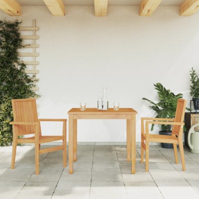 vidaXL Scaune grădină stivuibile 2 buc. 56,5x57,5x91 cm lemn masiv tec foto